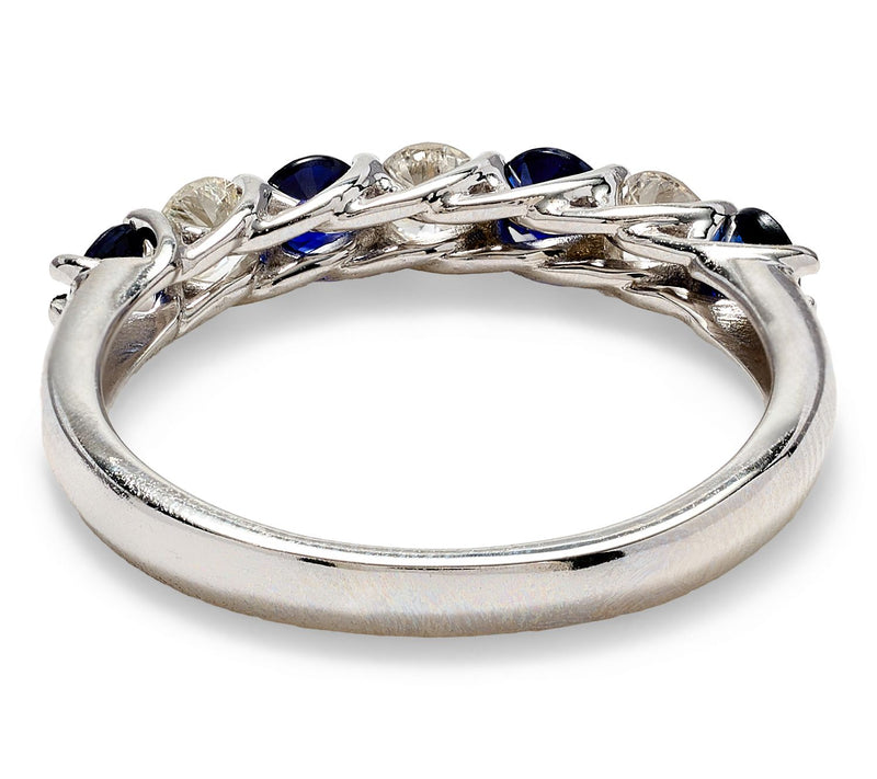 Color by Jeff Moseley Diamond & Sapphire Band Ring, 14K Gold — View 2