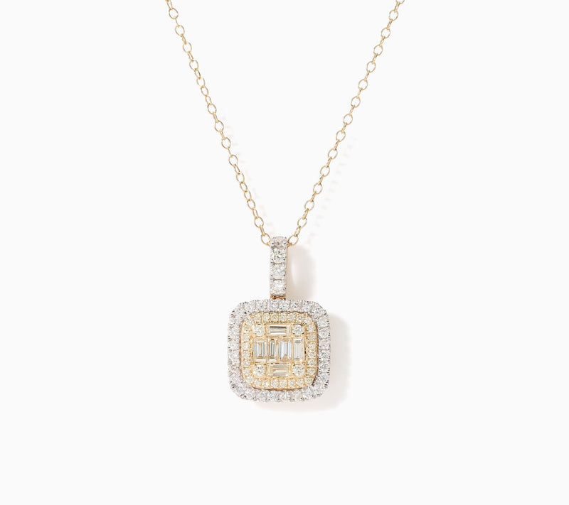 Affinity Diamonds 1.00 cttw Cushion Cut Pendant, 14K YG — View 3