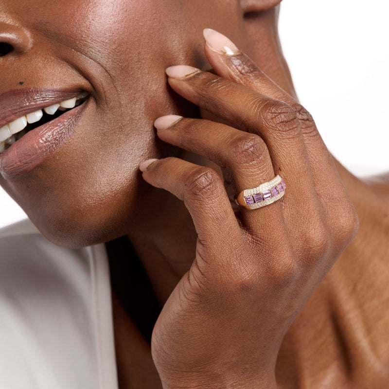 Color by Jeff Moseley Pink Sapphire & Diamond Ring, 14K Gold — View 3