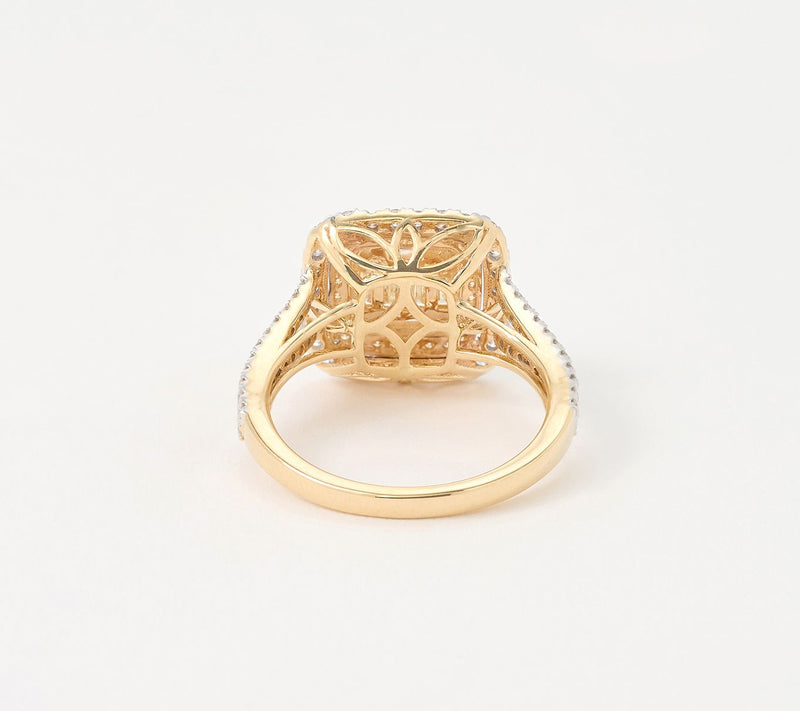 Affinity Diamonds 1.00 cttw Cushion Cut Ring, 14K YG — View 3