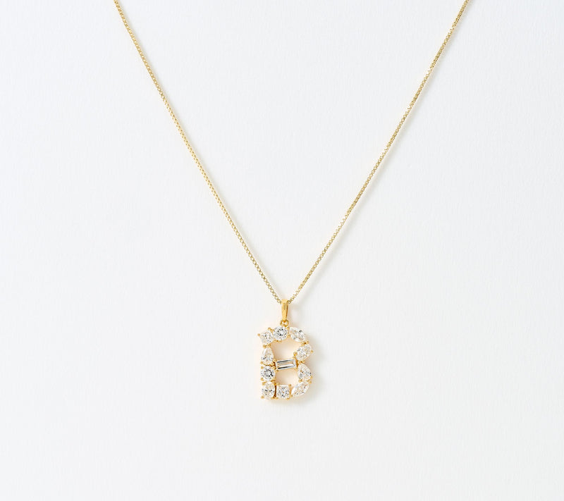 Fire Light Lab Grown Diamonds 1.00 cttw Fancy Shape Initial Necklace Yellow — View 33