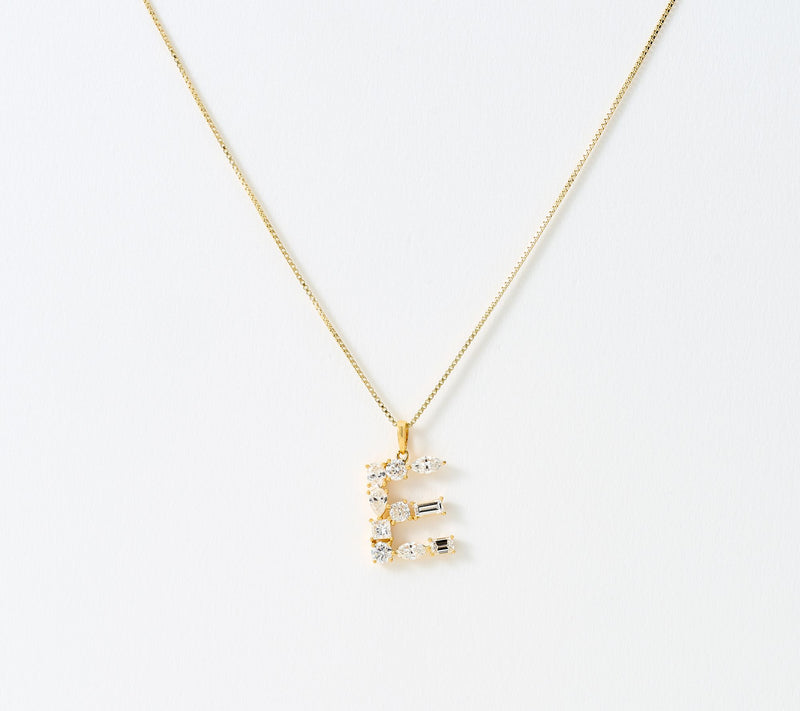 Fire Light Lab Grown Diamonds 1.00 cttw Fancy Shape Initial Necklace Yellow — View 36