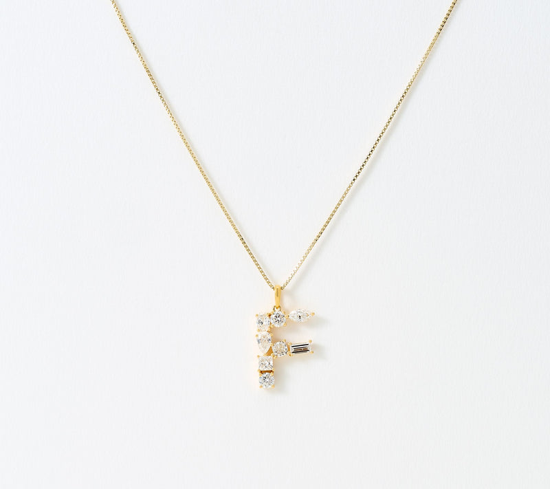 Fire Light Lab Grown Diamonds 1.00 cttw Fancy Shape Initial Necklace Yellow — View 37