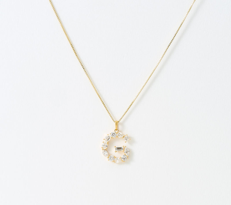 Fire Light Lab Grown Diamonds 1.00 cttw Fancy Shape Initial Necklace Yellow — View 38