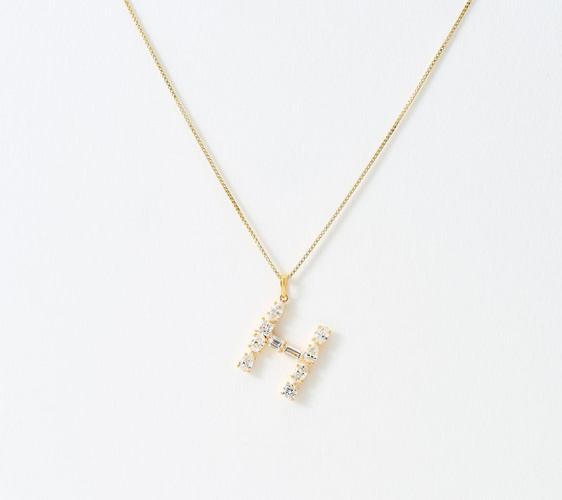 Fire Light Lab Grown Diamonds 1.00 cttw Fancy Shape Initial Necklace Yellow — View 39