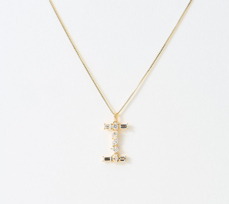Fire Light Lab Grown Diamonds 1.00 cttw Fancy Shape Initial Necklace Yellow — View 40