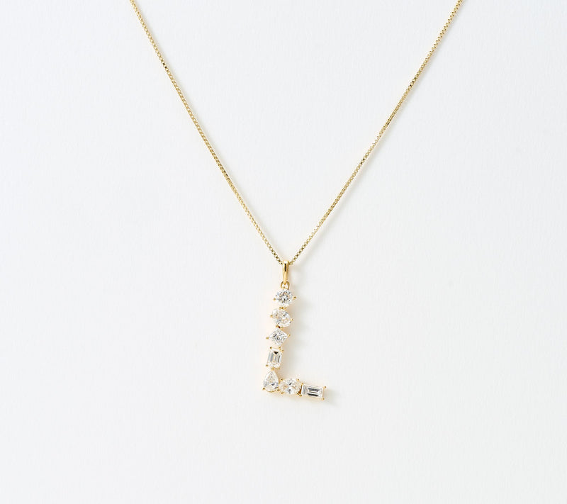 Fire Light Lab Grown Diamonds 1.00 cttw Fancy Shape Initial Necklace Yellow — View 43