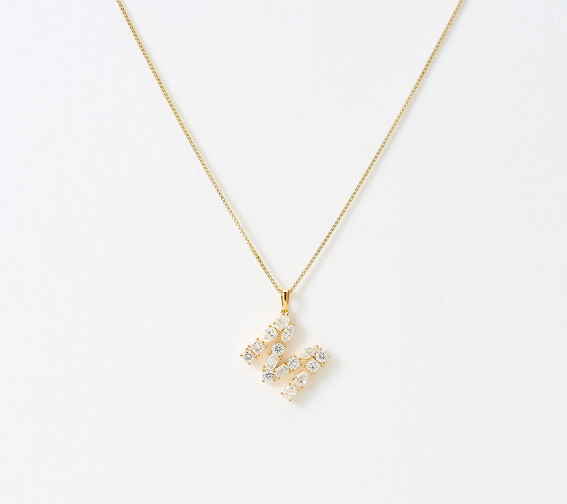 Fire Light Lab Grown Diamonds 1.00 cttw Fancy Shape Initial Necklace Yellow — View 44