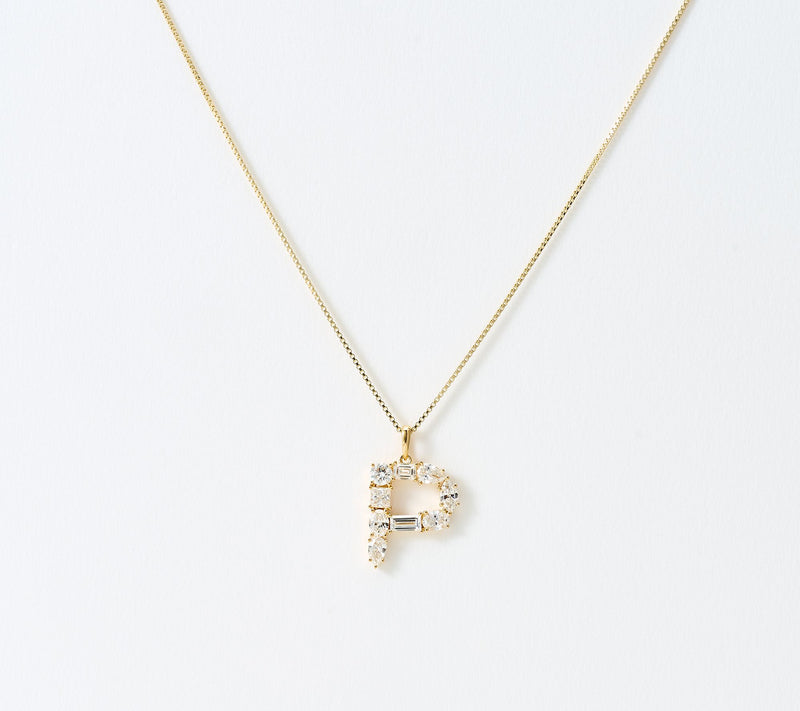 Fire Light Lab Grown Diamonds 1.00 cttw Fancy Shape Initial Necklace Yellow — View 47