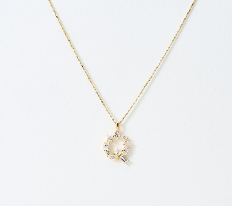 Fire Light Lab Grown Diamonds 1.00 cttw Fancy Shape Initial Necklace Yellow — View 48