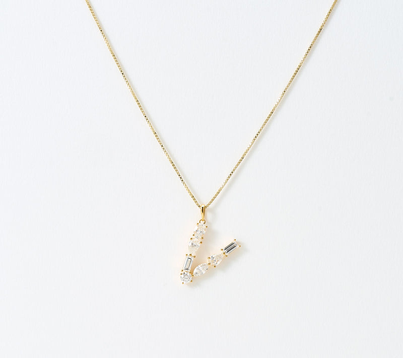 Fire Light Lab Grown Diamonds 1.00 cttw Fancy Shape Initial Necklace Yellow — View 53