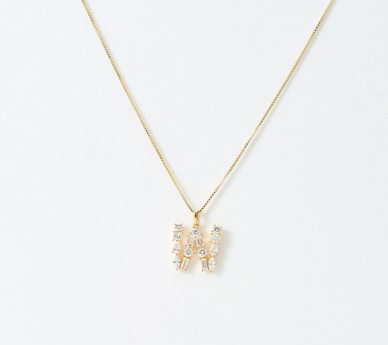 Fire Light Lab Grown Diamonds 1.00 cttw Fancy Shape Initial Necklace Yellow — View 54