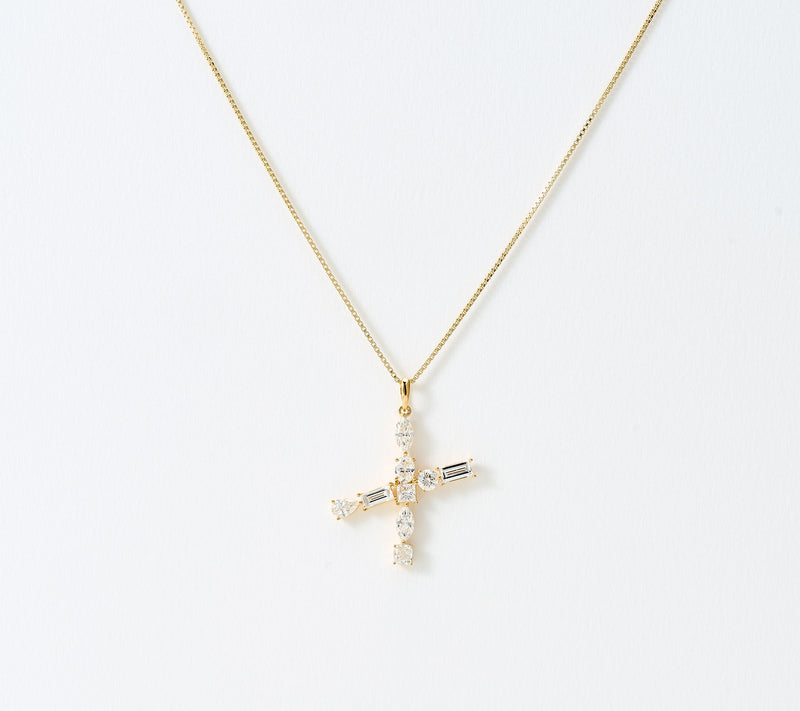Fire Light Lab Grown Diamonds 1.00 cttw Fancy Shape Initial Necklace Yellow — View 55