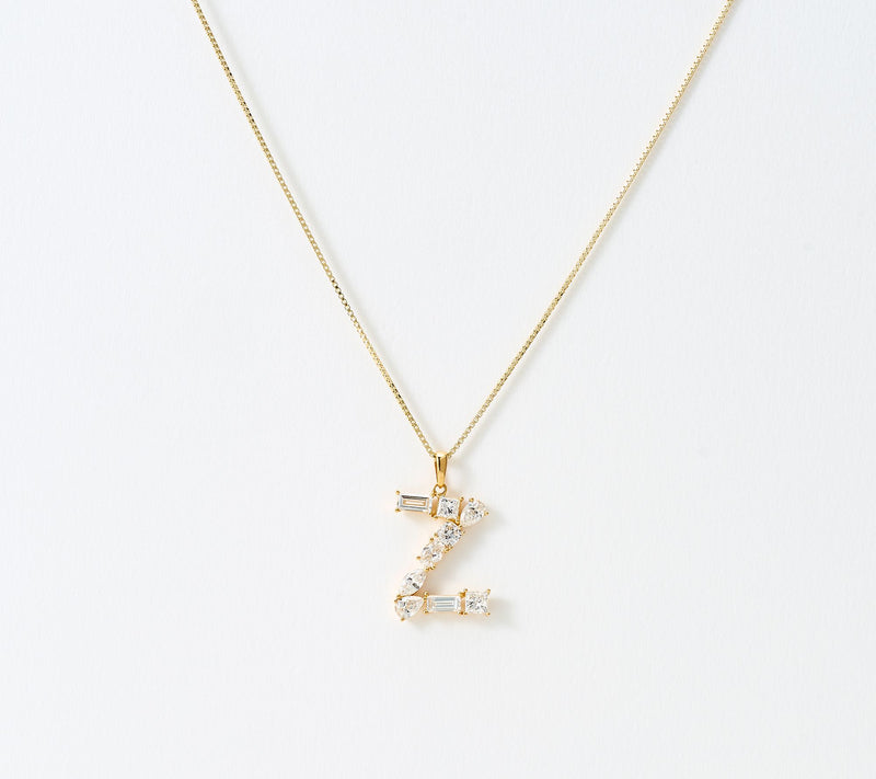 Fire Light Lab Grown Diamonds 1.00 cttw Fancy Shape Initial Necklace Yellow — View 57
