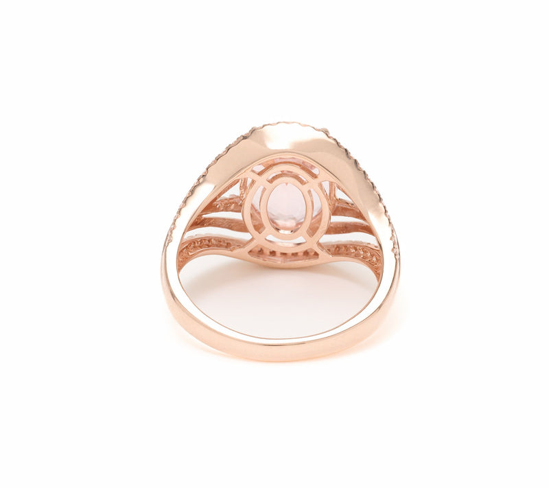 Color by Jeff Moseley Pink Morganite Center Stone Ring, 14K Gold — View 2