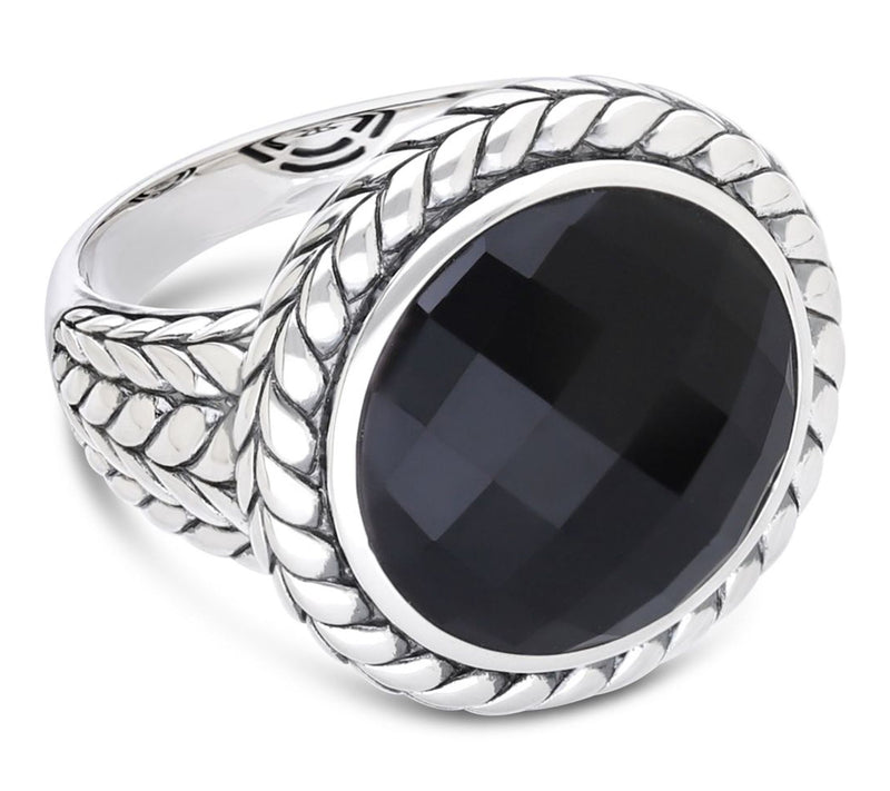 Tiffany Kay Studio Sterling Onyx Herringbone Cocktail Ring — Main view