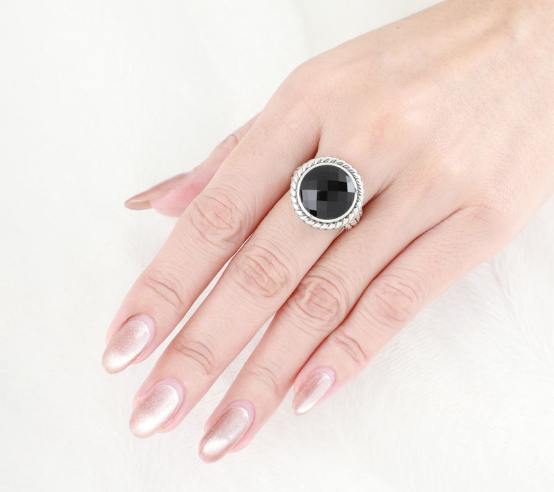 Tiffany Kay Studio Sterling Onyx Herringbone Cocktail Ring — View 4