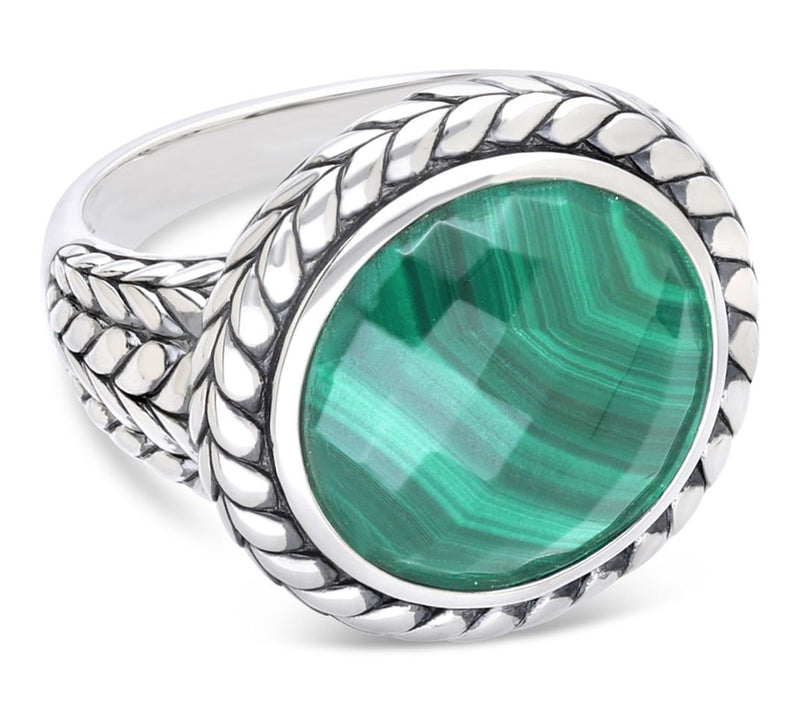 Tiffany Kay Studio Sterling Malachite Herringbone Ring — Main view