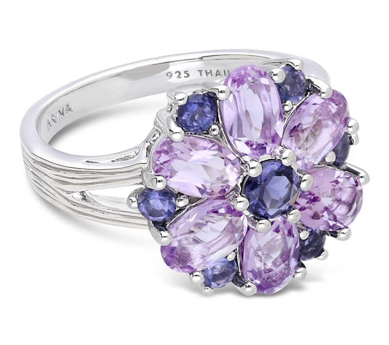 Ariva Sterling Silver Amethyst & Iolite Aster Ring — Main view