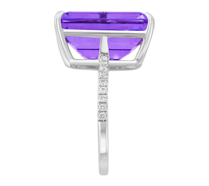Effy Amethyst & White Sapphire Ring, Sterling Silver — View 3