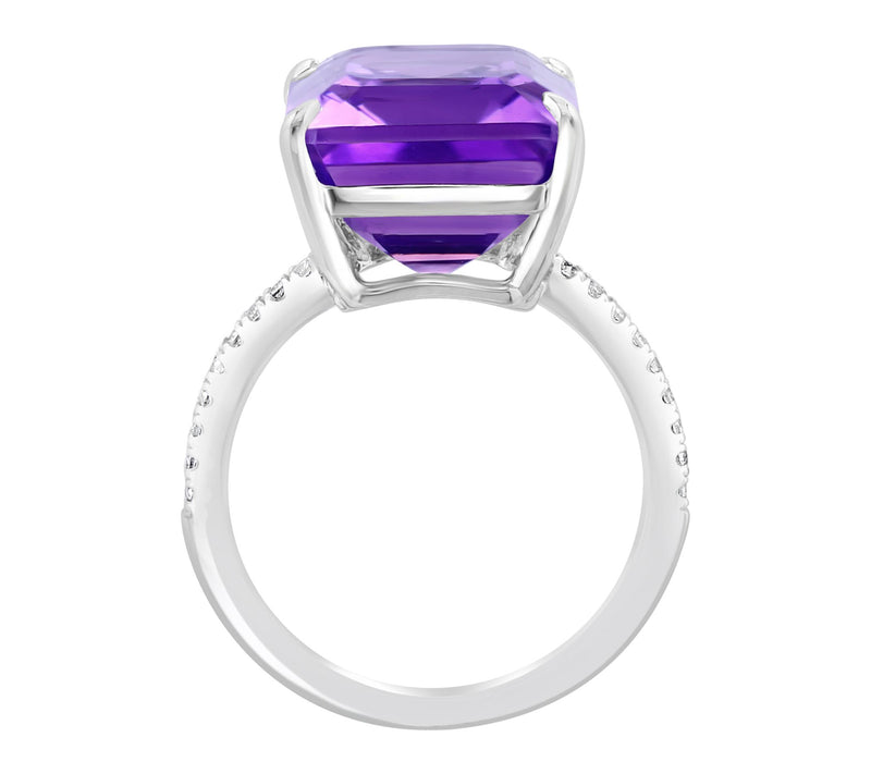 Effy Amethyst & White Sapphire Ring, Sterling Silver — View 2