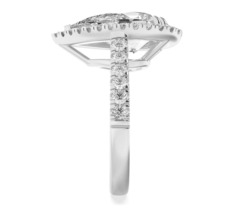 Fire Light 3.00 cttw Lab Grown Diamond Pear C ut Ring, 14K Go — View 4