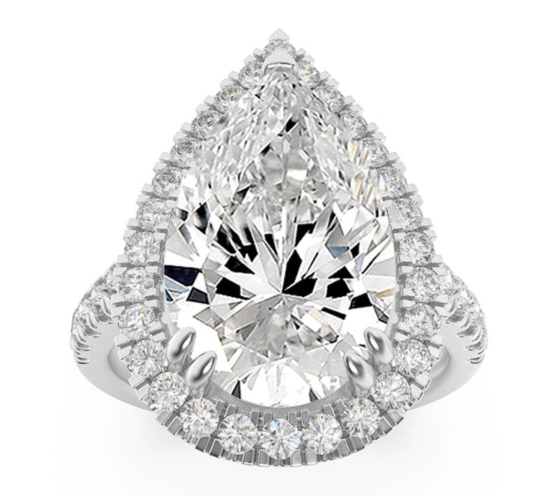 Fire Light 3.00 cttw Lab Grown Diamond Pear C ut Ring, 14K Go — View 6