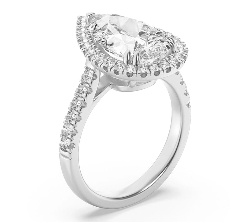 Fire Light 3.00 cttw Lab Grown Diamond Pear C ut Ring, 14K Go — View 2