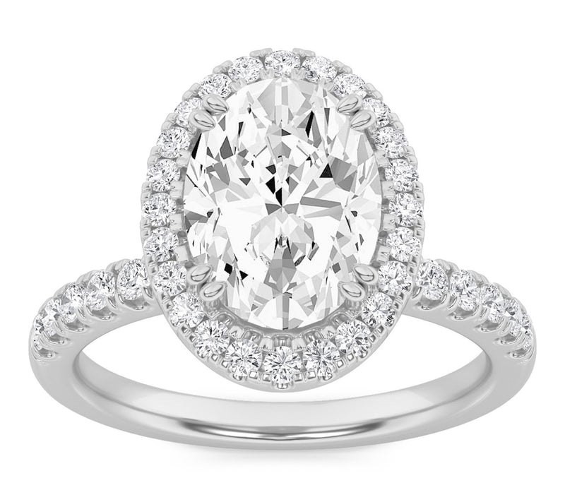 Fire Light 3.00 cttw Lab Grown Diamond Oval CutRing, 14K Gold — View 3