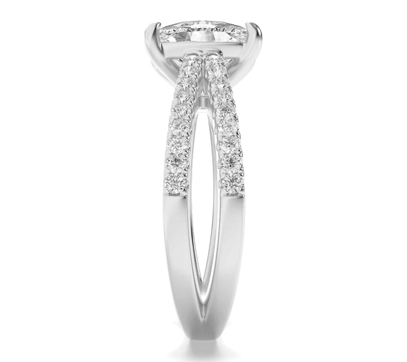 Fire Light 2.25 cttw Lab Grown Diamond Cushio n Cut Ring, 14K — View 3
