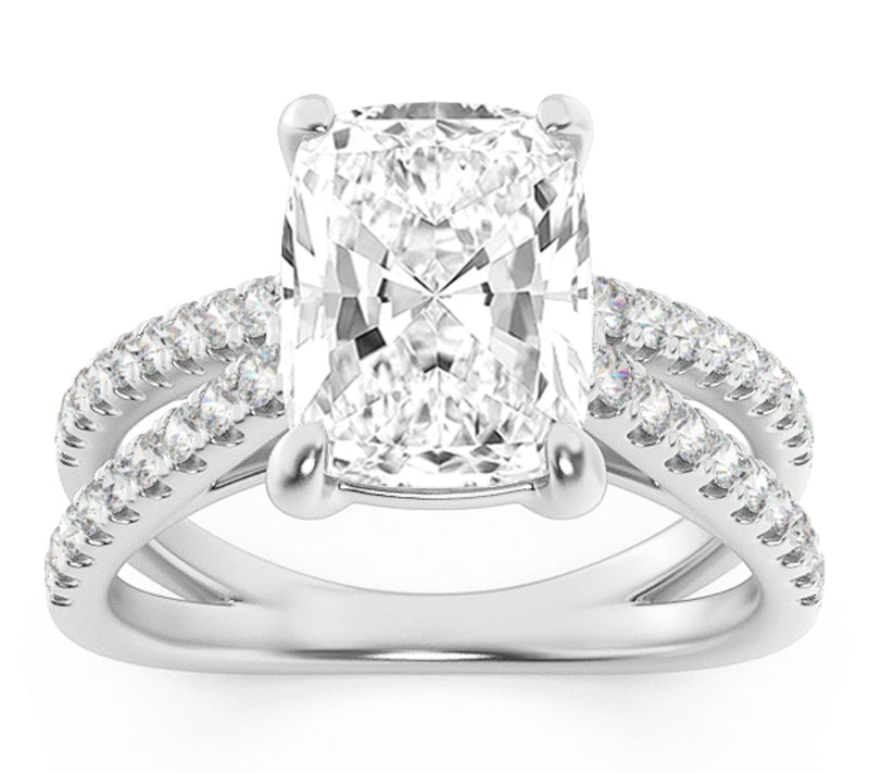 Fire Light 2.25 cttw Lab Grown Diamond Cushio n Cut Ring, 14K — View 5