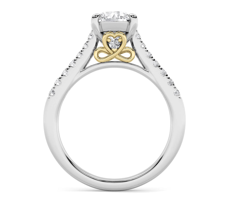 Fire Light 2.50 cttw Lab Grown Diamond Round Cut Ring, 14K — View 3