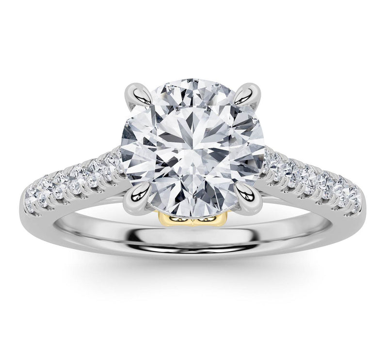 Fire Light 2.50 cttw Lab Grown Diamond Round Cut Ring, 14K — Main view