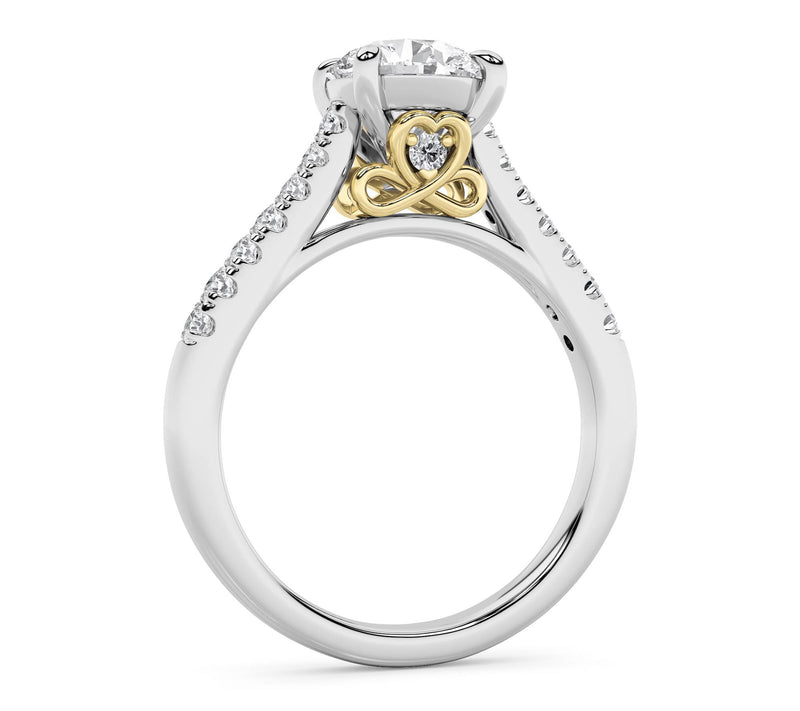 Fire Light 2.50 cttw Lab Grown Diamond Round Cut Ring, 14K — View 2