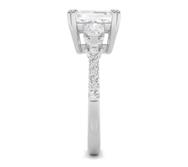 Fire Light 3.00 cttw Lab Grown Diamond EmeraldCut Ring, 14K — View 4