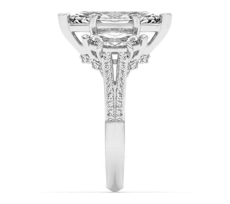 Fire Light Lab Grown Diamond Triple Marquise Ring, 14K Gold — View 2