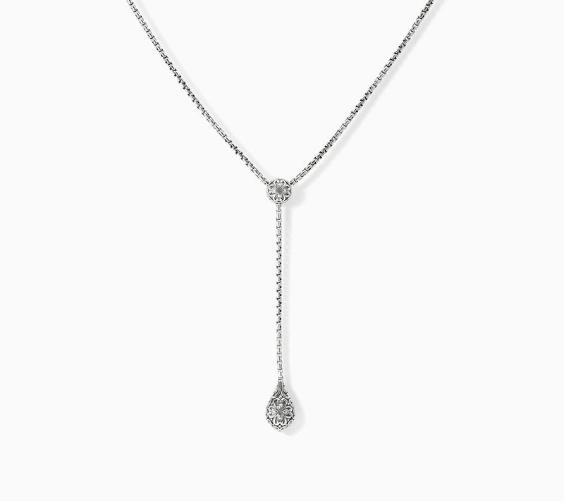 JAI Sterling Silver Heritage Lotus Y Box Chain Necklace, 22.4g — Main view
