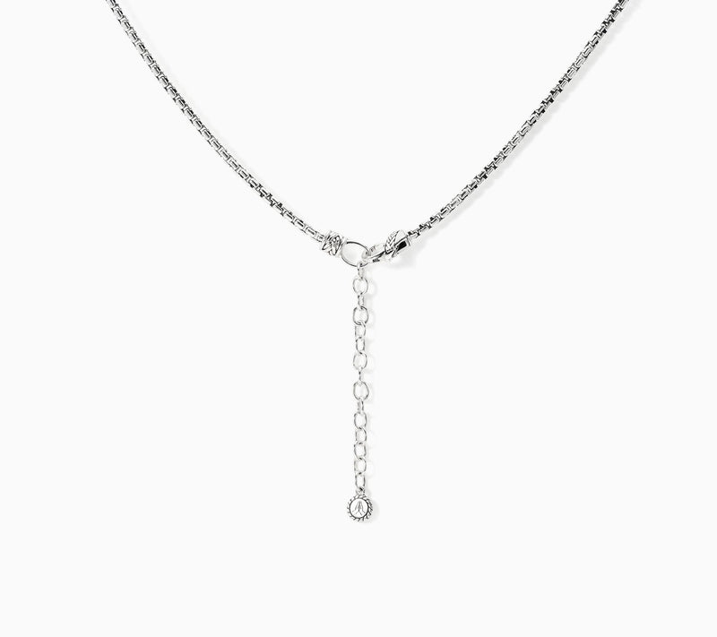 JAI Sterling Silver Heritage Lotus Y Box Chain Necklace, 22.4g — View 3