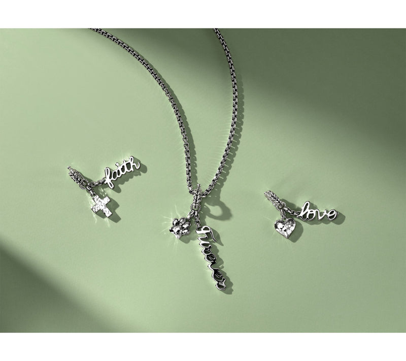 JAI Sterling Silver Symbols of Love Charm Script Enhancer, 4.4g — View 4