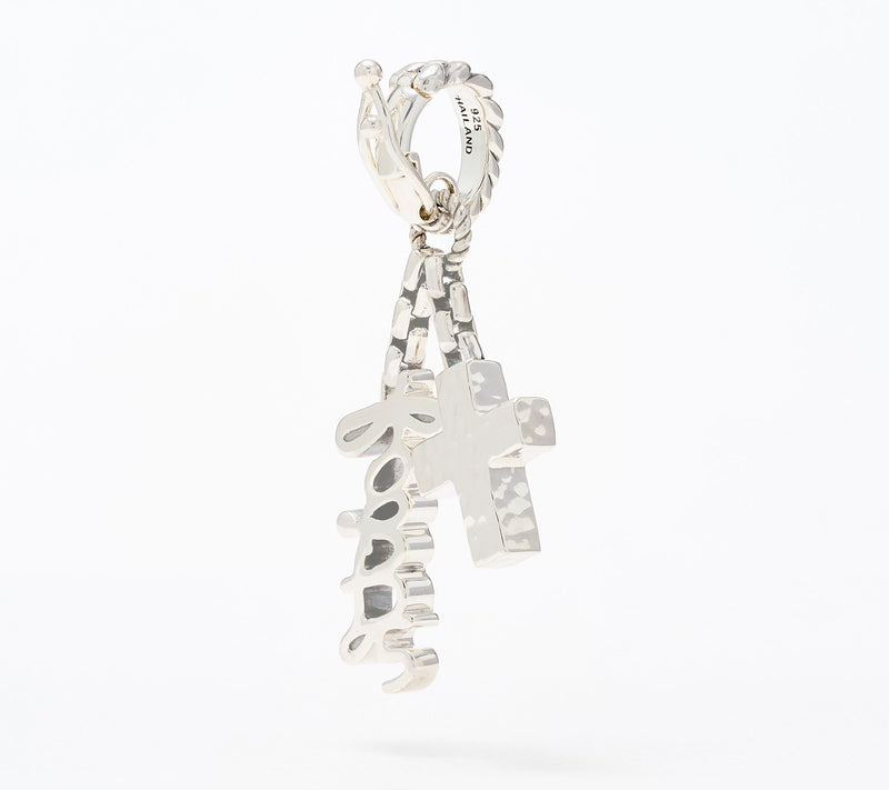 JAI Sterling Silver Symbols of Love Charm Script Enhancer, 4.4g — View 2