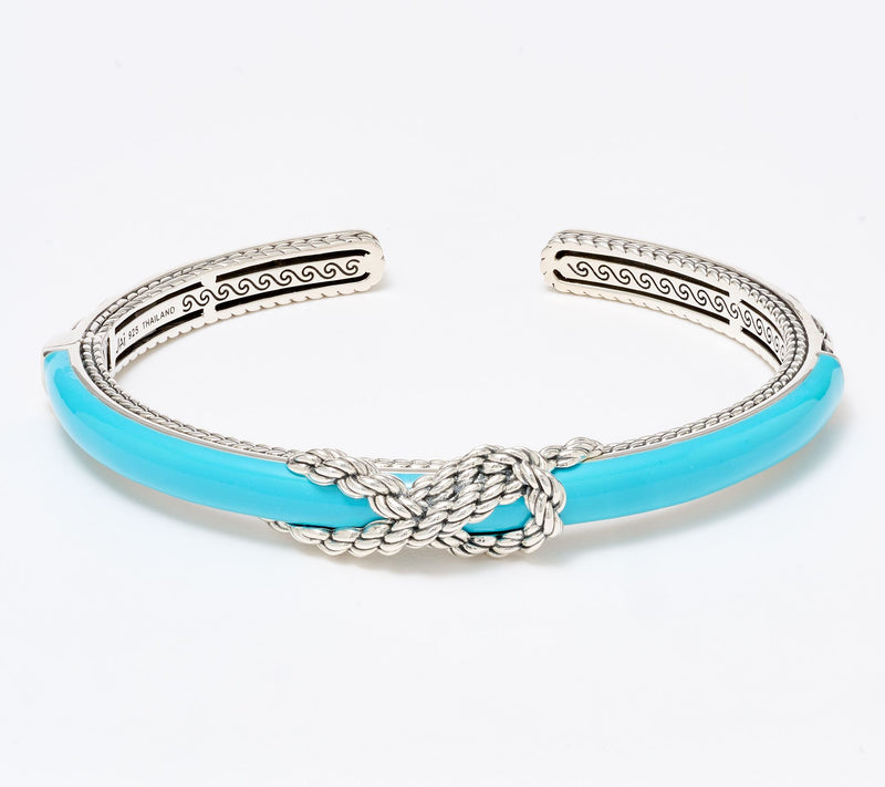 JAI Ireland Sterling Silver Cara Rope Enamel Cuff, 27g — View 3