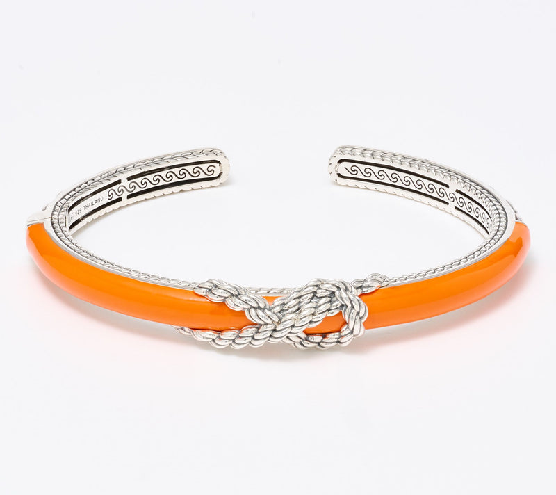 JAI Ireland Sterling Silver Cara Rope Enamel Cuff, 27g — View 5