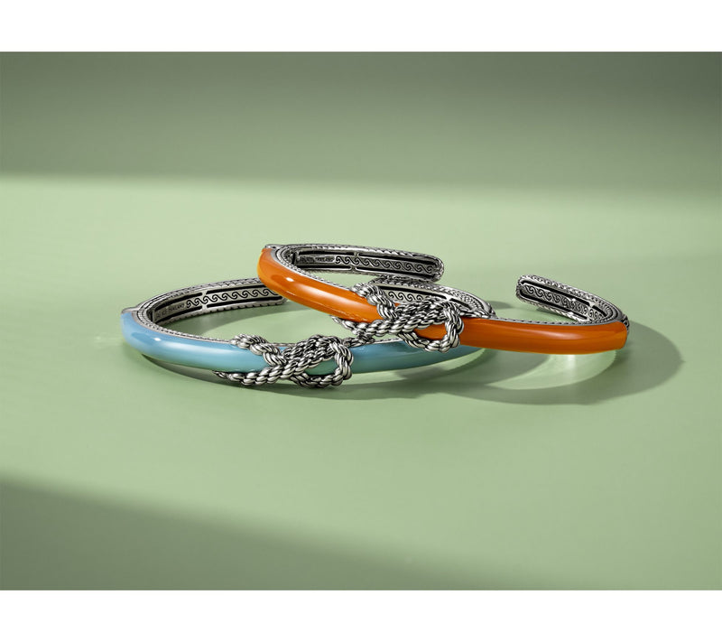 JAI Ireland Sterling Silver Cara Rope Enamel Cuff, 27g — View 8