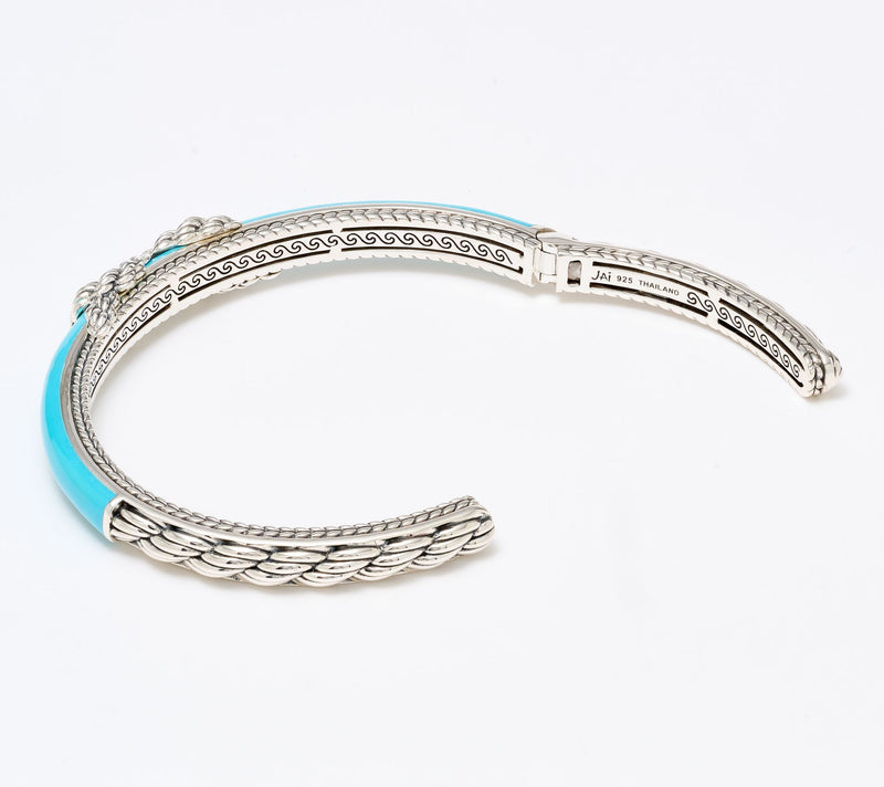 JAI Ireland Sterling Silver Cara Rope Enamel Cuff, 27g — View 7