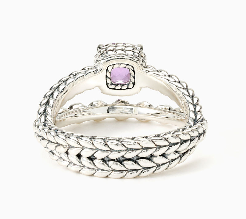 JAI Sterling Silver Gemstone & Shimmer Bead Ring — View 3