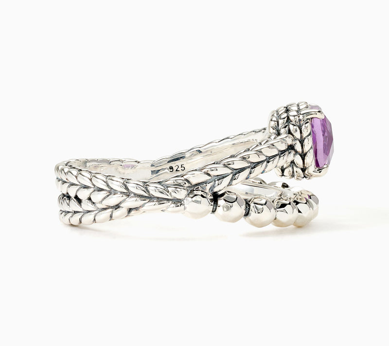 JAI Sterling Silver Gemstone & Shimmer Bead Ring — View 4