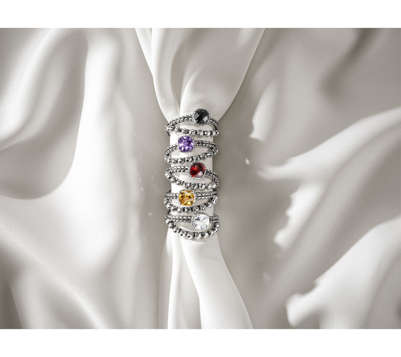 JAI Sterling Silver Gemstone & Shimmer Bead Ring — View 5
