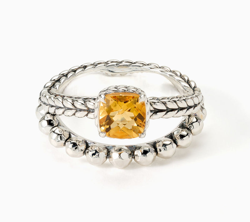 JAI Sterling Silver Gemstone & Shimmer Bead Ring — View 15