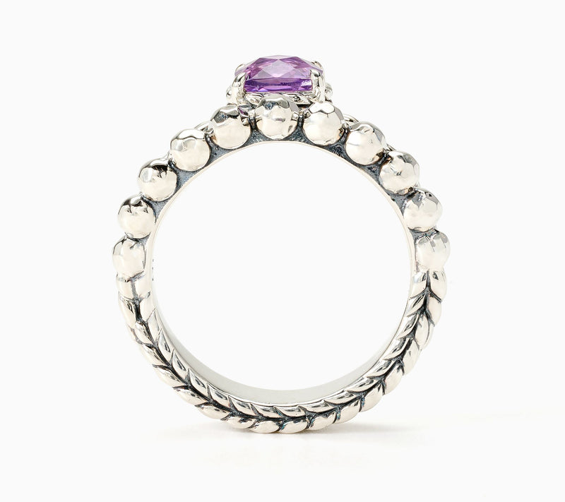 JAI Sterling Silver Gemstone & Shimmer Bead Ring — View 2