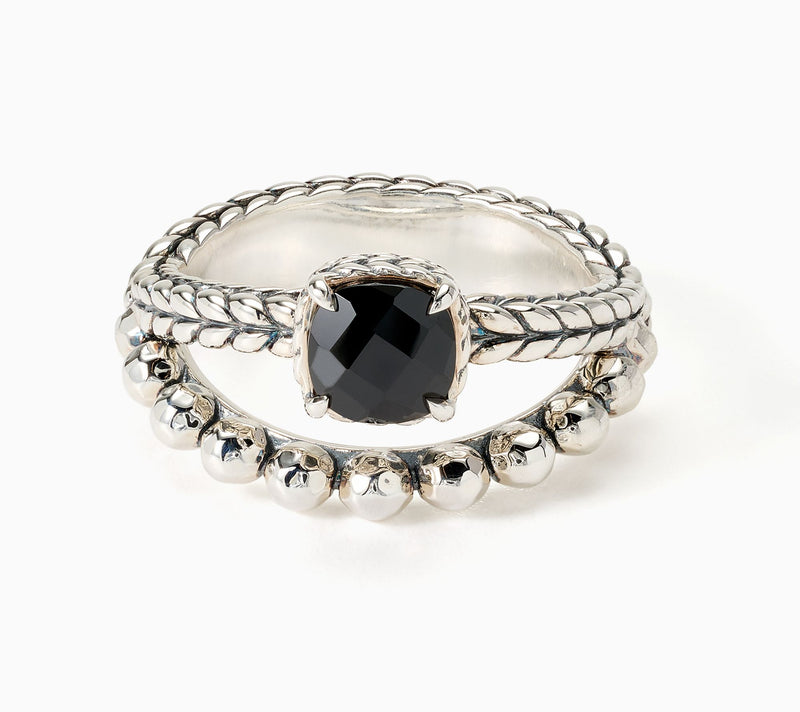 JAI Sterling Silver Gemstone & Shimmer Bead Ring — View 17